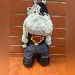 Harley-Davidson Gray Plush Dog with Black Accents